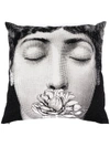 Fornasetti Cushion Tema E Variazioni N. 393 In White/black