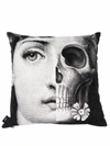 Fornasetti Tema E Variazioni Decorative Pillow In White