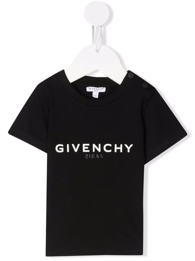 Givenchy Babies' Logo Print T-shirt In Black