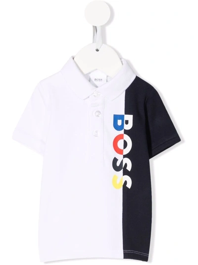 Bosswear Babies' Boss Kidswear Colour-block Polo Shirt (6-36 Months) In White