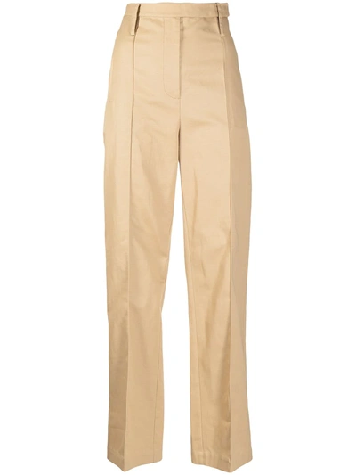 Oroton Straight-leg Tailored Trousers In Brown
