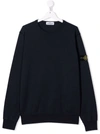Stone Island Logo-patch Sleeve Jumper In Blue