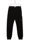 STONE ISLAND JUNIOR SIDE LOGO-PATCH TROUSERS