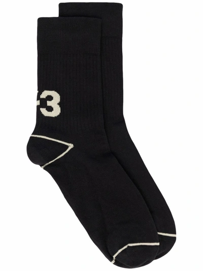 Y-3 Logo-print Socks In Black