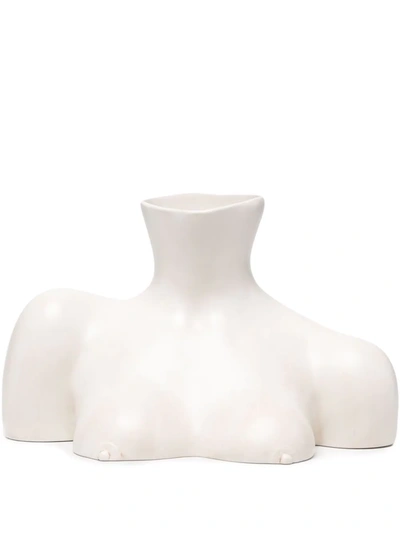 Anissa Kermiche Breast Friend Marble-effect Vase In White Matte