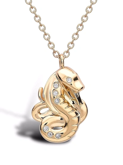 Pragnell 18kt Yellow Gold Zodiac Diamond Snake Pendant Necklace