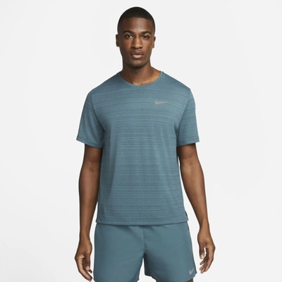 Nike Dri-fit Miler Men's Running Top In Ash Green