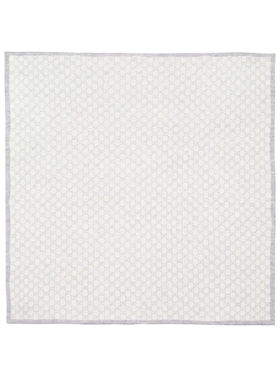Gucci Kids' Logo Jacquard Wool Blanket In White