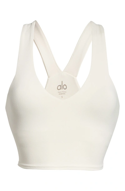 Alo Yoga Real Sports Bra In Almond