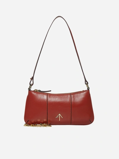 Manu Atelier Mini Pita Soft Leather Shoulder Bag In Red