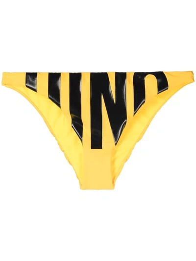 Moschino Graphic-print Bikini Briefs In Gelb