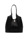 Tod's Timeless Leather Shopping Bag In Schwarz