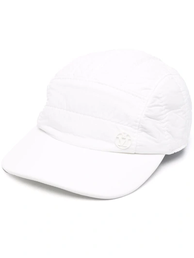 Maison Michel Padded Cotton Cap In White