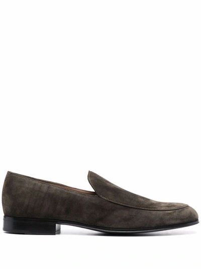 Gianvito Rossi Suede-leather Loafers In Grün