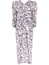 Isabel Marant Albi Floral-print Midi Dress In Weiss