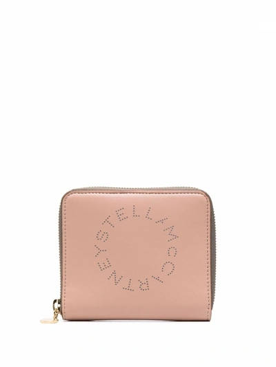 Stella Mccartney Stella Logo Zip-around Wallet In Rosa