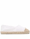 Castaã±er Kampala Glittered Linen Espadrilles In White
