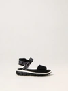 Dolce & Gabbana Logo-embroidered Touch-strap Sandals In Black
