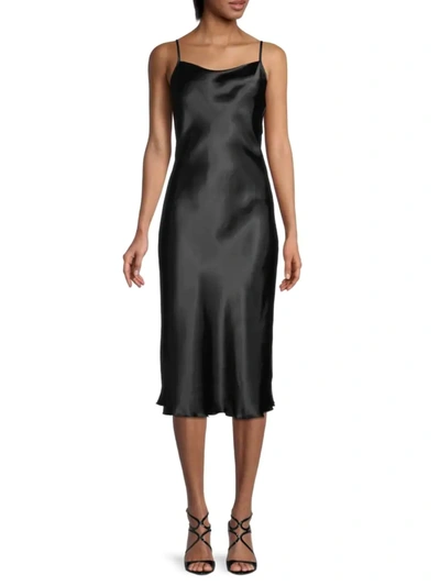 BEBE WOMEN'S SOLID SATIN BIAS SLIP DRESS
