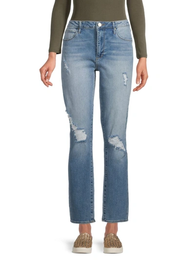 Articles Of Society Women's Sarah Ripped Straight Jeans In Blue