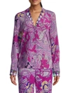 Kobi Halperin Blake Paisley Button-front Blouse In Lavender