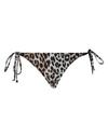 Ganni Leopard-print Bikini Bottoms In Brown