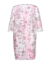 MOSCHINO MOSCHINO WOMAN OVERCOAT & TRENCH COAT PINK SIZE 6 COTTON, LINEN