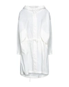 JIL SANDER JIL SANDER WOMAN OVERCOAT & TRENCH COAT WHITE SIZE 8 COTTON