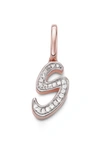 Monica Vinader Diamond Initial Pendant Charm In Pink