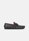 Versace La Greca Loafers, Male, Black+gray, 40 In Black+gray
