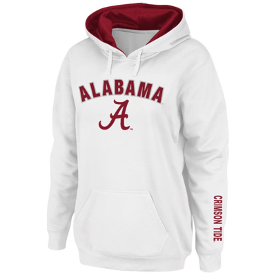 Colosseum Women's White Alabama Crimson Tide Arch And Logo 1 Pullover Hoodie
