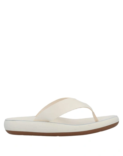 Ancient Greek Sandals Toe Strap Sandals In White