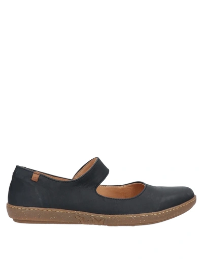 El Naturalista Ballet Flats In Black