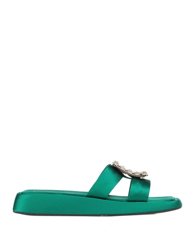 Roger Vivier Sandals In Emerald Green