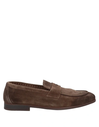 DOUCAL'S DOUCAL'S MAN LOAFERS KHAKI SIZE 6 LEATHER
