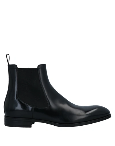 Santoni Man Ankle Boots Black Size 7.5 Soft Leather