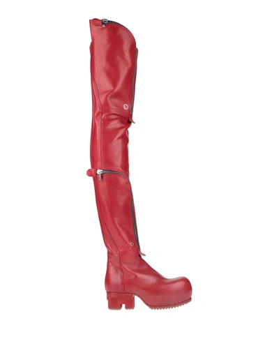 Rick Owens Bauhaus Ballast Zip-detailed Leather Thigh Boots