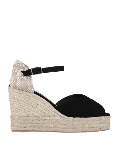 CASTAÃ±ER CASTAÑER WOMAN ESPADRILLES BLACK SIZE 10 TEXTILE FIBERS