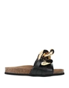 Jw Anderson Chain-link Detail Slip-on Sandals In Black