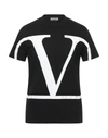 Valentino V-logo Print Cotton-jersey T-shirt In Black