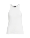 Polo Ralph Lauren Cotton Ribbed Vest Top In White