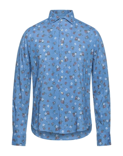 Rossopuro Man Shirt Azure Size 15 ½ Cotton