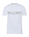 Alexander Mcqueen White Embroidered Logo T-shirt In White