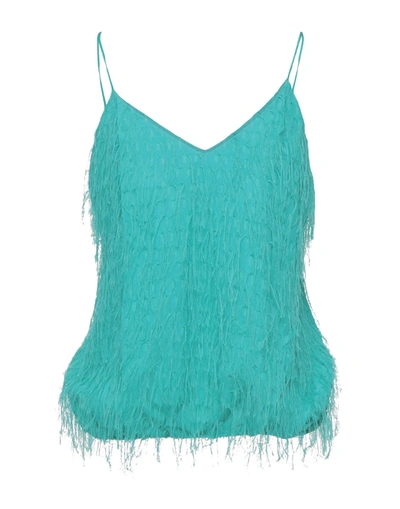 Pinko Woman Top Emerald Green Size 4 Acetate, Viscose