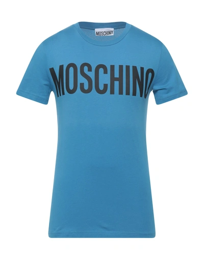 MOSCHINO MOSCHINO MAN T-SHIRT SLATE BLUE SIZE 34 COTTON
