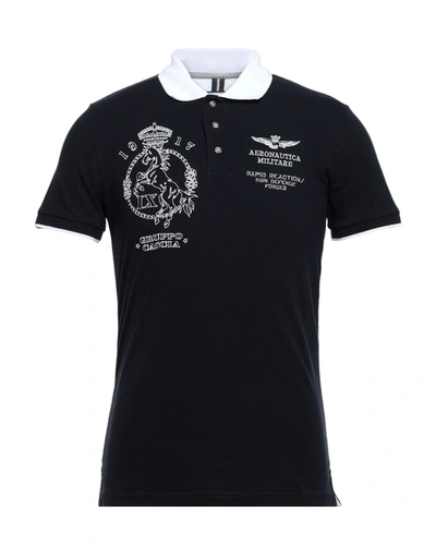 Aeronautica Militare Polo Shirts In Dark Blue