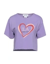 KENDALL + KYLIE KENDALL + KYLIE WOMAN T-SHIRT LILAC SIZE S COTTON, ELASTANE