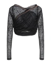 Y/project Twisted Lace Cropped Top In Black