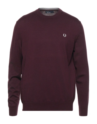 Fred Perry Sweaters In Maroon