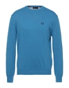 Fred Perry Sweaters In Azure